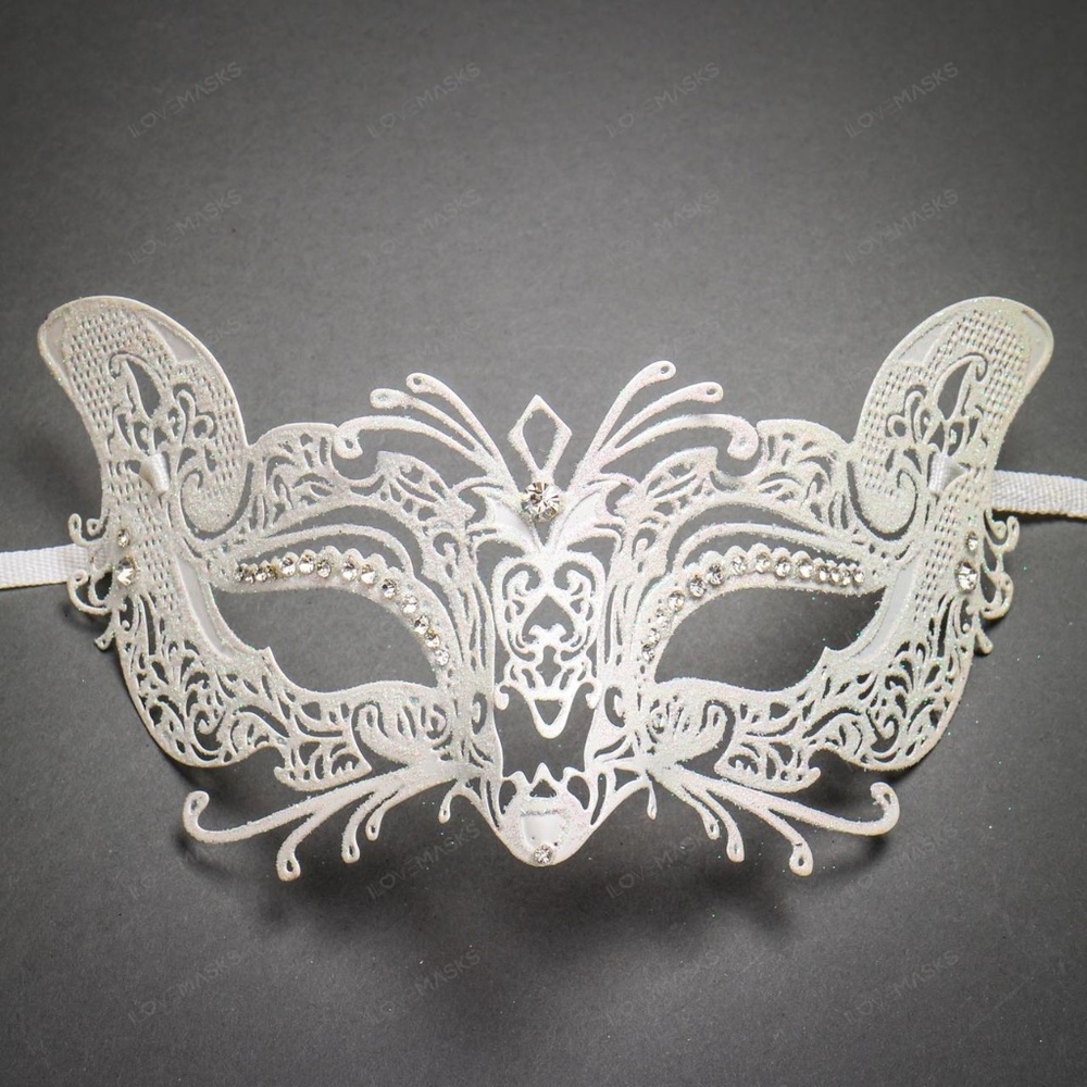White Women's Masquerade Eye Mask Sexy Fox
